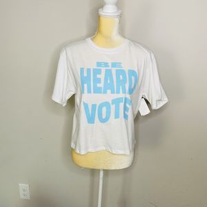 BP White Cropped Tee Graphic Logo Size Small S